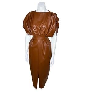 URBNIQUE Dress Women's Small Brown Pleather Belted